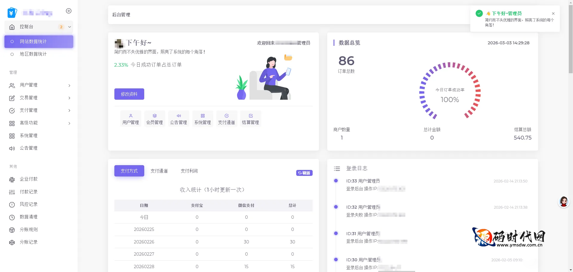 2026易支付系统开源模板：全能型三合一平台（前台+用户中心+后台）完整解决方案